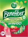 Benefiber On the Go Prebiotic Fiber Supplement Powder for Digestive Health, Daily Fiber Powder, Kiwi Strawberry Flavor Powder Stick Packs - 24 Sticks (5.28 once)