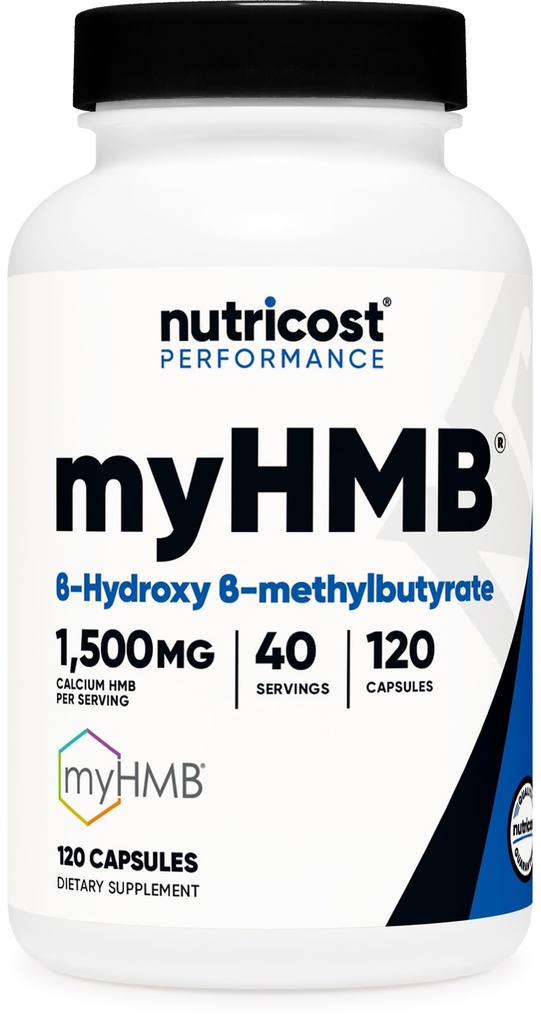 Nutricost myHMB Capsules 1.500MG Calcium HMB Per Serving, 120 Capsule, 40 Serve - Performance Line, Calcium B-Hydroxy B-Methylbutyrate Monohydrate