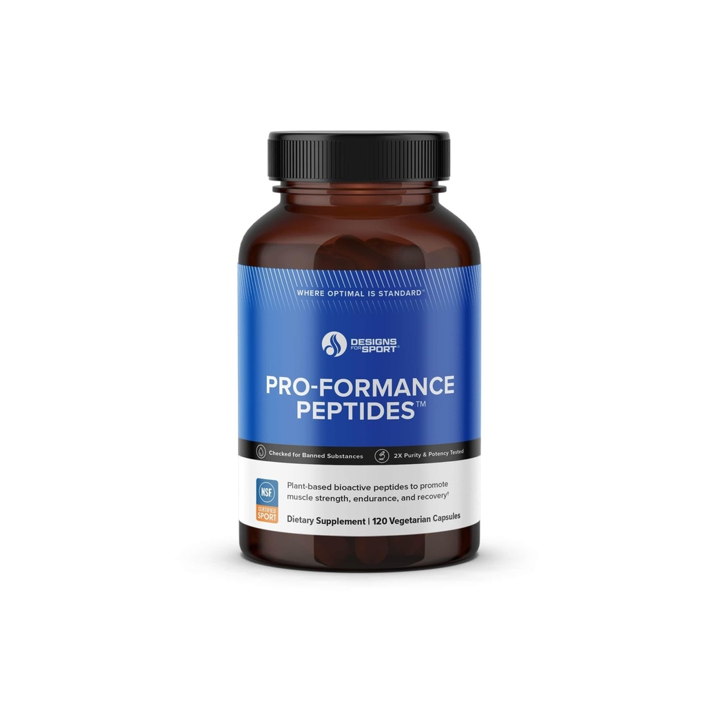 Designs for Sport Pro-Formance Peptides - Supports Muscle Growth & Recovery* - Athlete Formula to Support Peak Performance* - NSF Certified for Sport - 120 Vegetarian Capsules