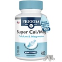 Freeda Super Cal/Mag – Kosher Vegan Bone Salute Supplemento – Supporta la resistenza di ossa, la funzione di nerva e il rilassamento muscolare – capsule di magnesio di calcio vegetariano – Testato di terze parti – 250 capsule