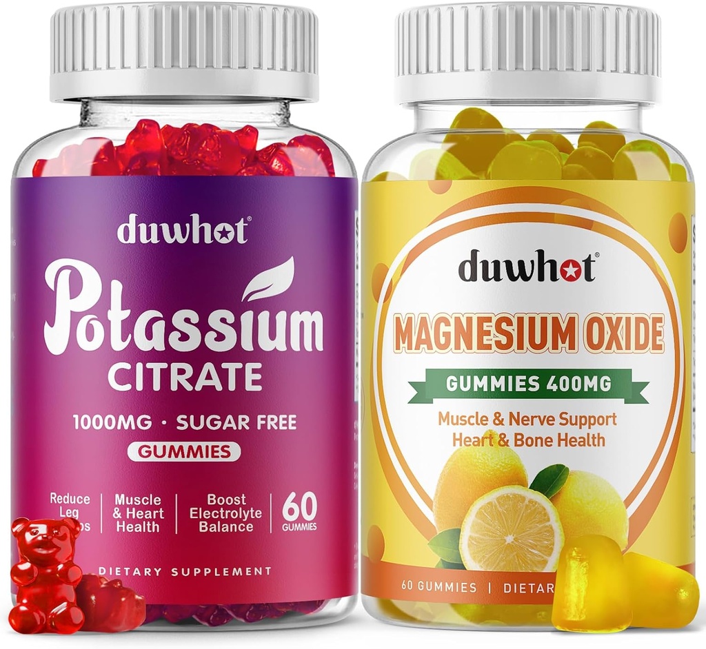 Citrato di potassio Gummies 1000mg, Magnesio Ossido Gummies 400mg, Supplemento per adulti