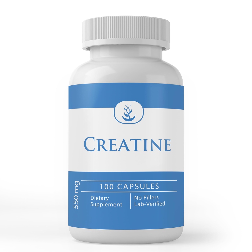 PURE ORIGINAL INGREDIENTI Creatina, (100 capsule) Sempre Pure, Senza Additivi o Filler, Lab verificato