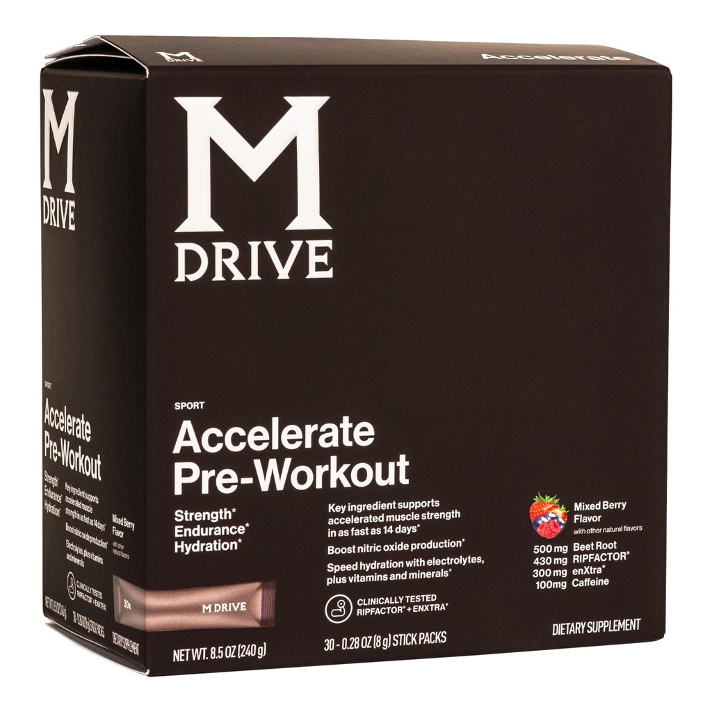 Mdrive Accelerare la polvere di pre-allenamento, imballo singolo, la bacchetta mista, il conte 30 (stimolante, la bacchetta mista)