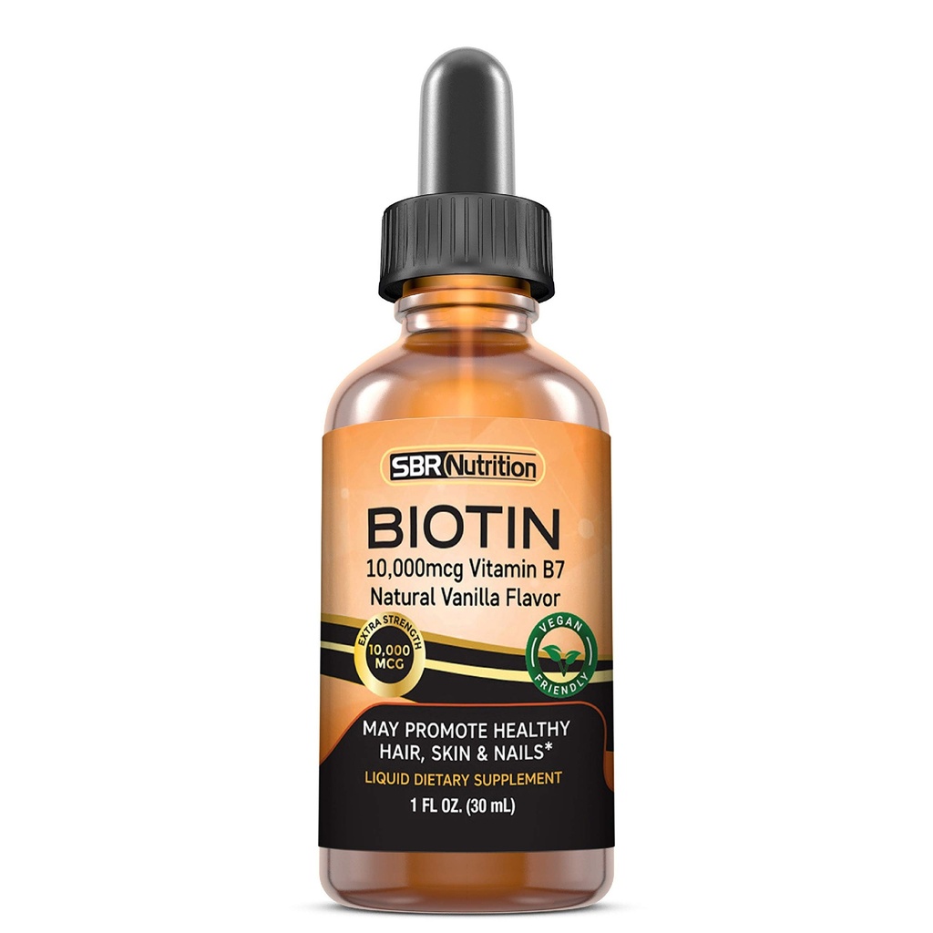 MAX Assorbimento Gocce liquide di biotina, 10000mcg di Biotina Per Serving, 60 Serve, Senza Preservativi Artificiali, Vegan Friendly, Supporta la crescita sana dei capelli, Forti Unghie e Pelle di Glowing, Made in USA