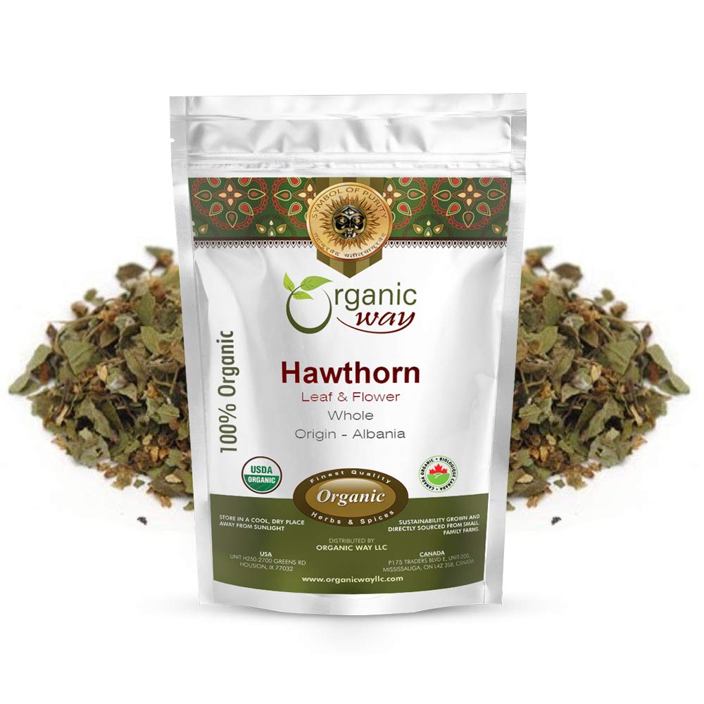 Leaf and Flower Whole (Crataegus monogyna) - Herbal Tea | European Wild-Harvest | USDA & Kosher Certified | Non OGM & Gluten Free | Origin - Albania (1/2LBS / 8OZ)
