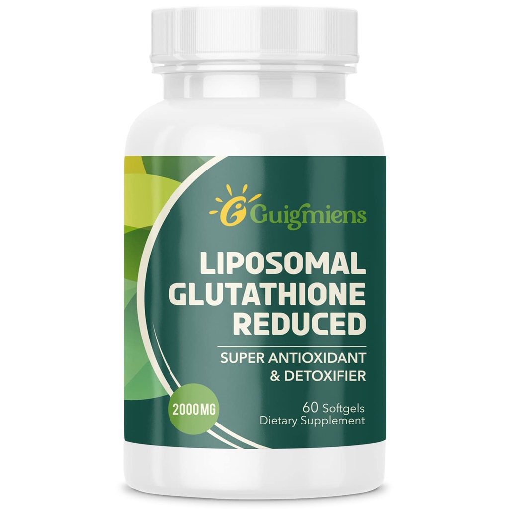 Glutathione Liposomico 2000 MG, Assorbimento Superiore, Integratore Glutathione con Acido Ialuronico + Peptide Collage + Resveratrolo, Antiossidante potente, Invecchiamento di salute, 60 Conte
