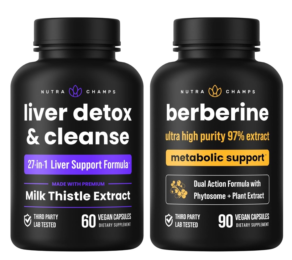 NutraChamps Liver Cleanse & Detox Capsules & Berberine
