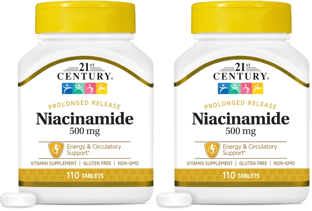 21st Century Niacinamide 500 mg compresse prolungate di rilascio, 110-Pack di 2)