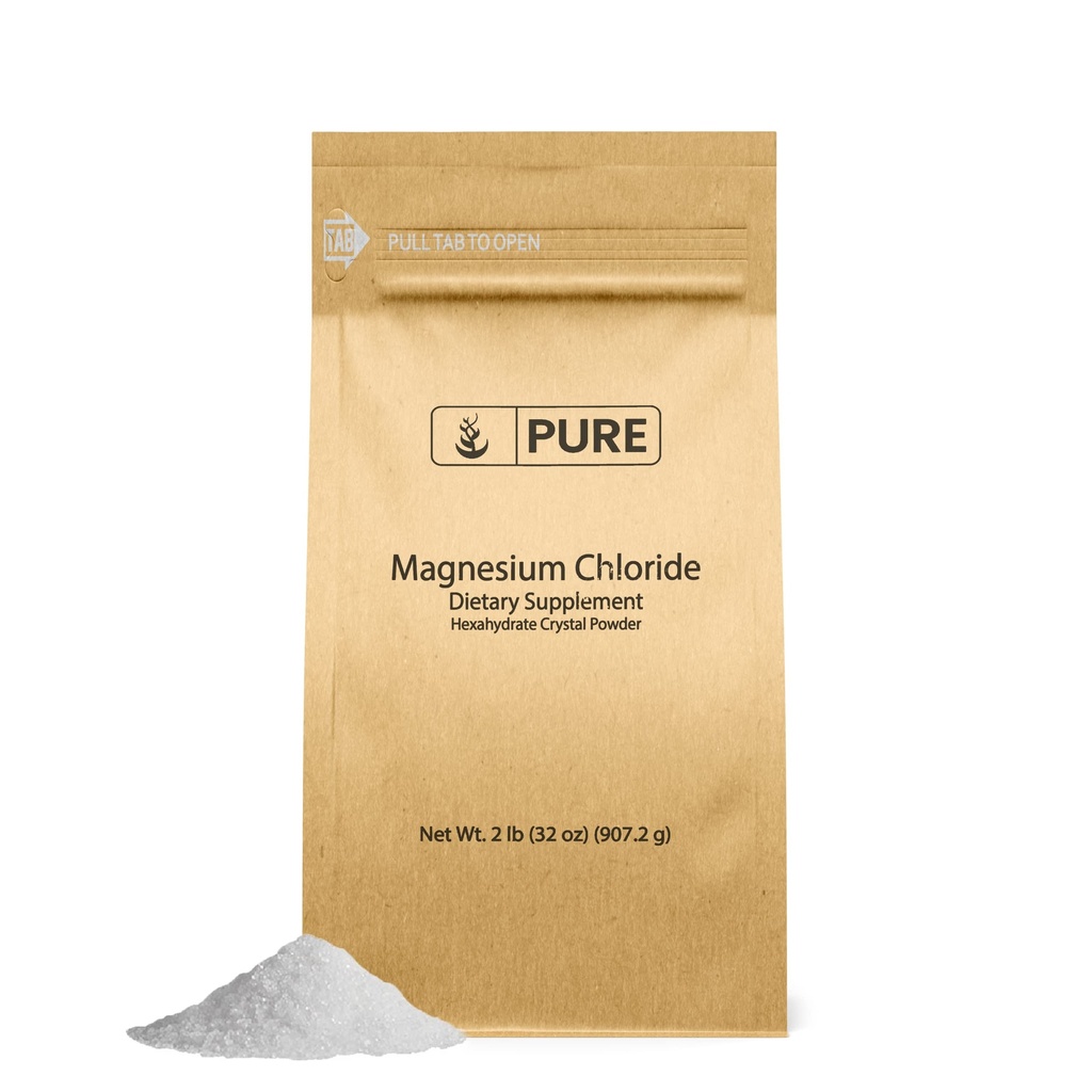 Pure ingredienti originali cloruro di magnesio (2lb) supplemento orale, polvere di cristallo, supplemento di magnesio, grado di cibo