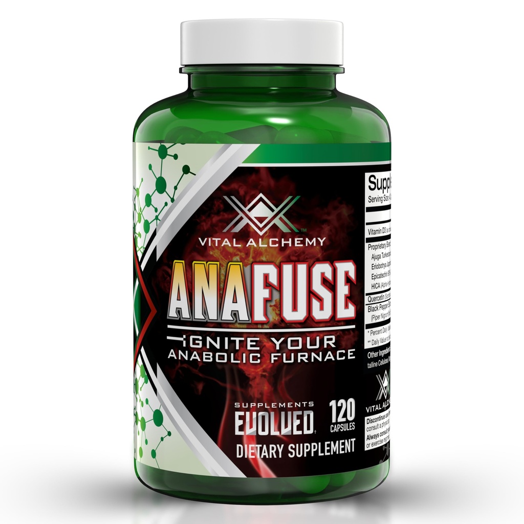 Vital Alchemy Anafuse Turkesterone Supplemento per gli uomini, Epicatechin, Quercetin, Pepe Nero, e altro ancora - Aumentare Stamina, Magra crescita muscolare & Recupero - USA Made & Non-GMO - 120 capsule vegan