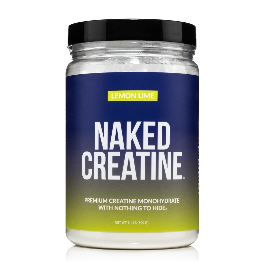 NAKED Pure Micronized Lime Creatine Monoidrato - 42 Serve - 500 Grammi, 1.1Lb Bulk, Vegan, Non OGM, Gluten Free, Soy Free.