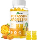 Gummie di Magnesio di Potassio, Gummie di Magnesio di Nuova formula calma, Integratori di pancia masticabili per Gambe &amp; Muscolo, Aroma di ananas 90 Conte