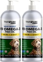 Liquid Health Pets K9 Omega 3 Fish Oil for Dogs - Liquid Omega 3 Supplemento per gli animali con EPA + DPA + DHA - Ridurre il prurito & Shedding, Support Joints, Immunità, cervello, salute del cuore - USA Made (2 Pack)