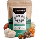 Botanical Super Six Organic Mushroom Blend 100g | Reishi, Lion’s Mane, Chaga, Cordyceps, Tremella & Turkey Tail | Extract Powder Mix | 10:1 Ratio | 100% Fruiting Bodies | Mushroom Complex