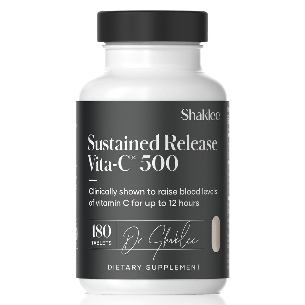 Shaklee - Sostenuta versione Vita-C® 500mg - High-Potency Cellular and Immune Support Formula con Proprietary Sustain-Release System - include Rose Hips e Bioflavonoid Blend - 180 compresse