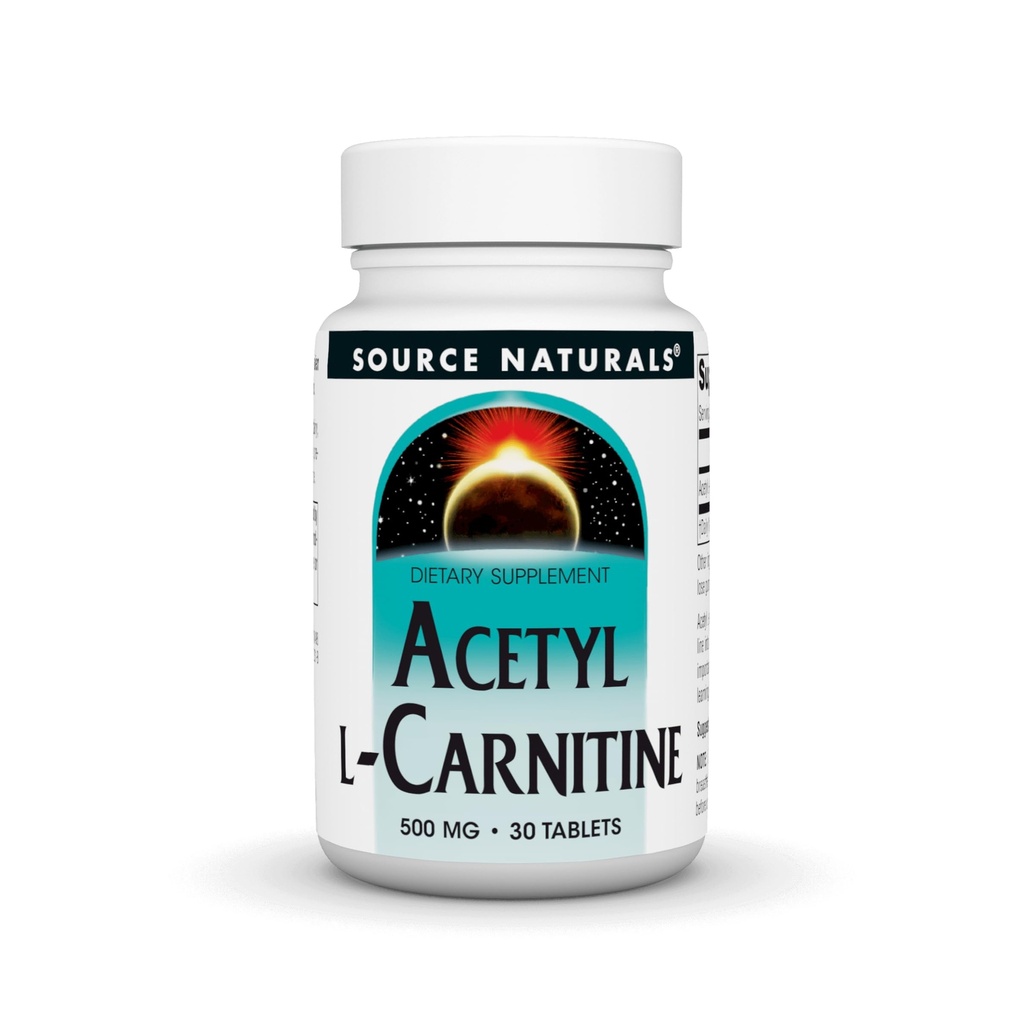 Fonte Naturals Acetyl L-Carnitina, 500mg, 30 compresse