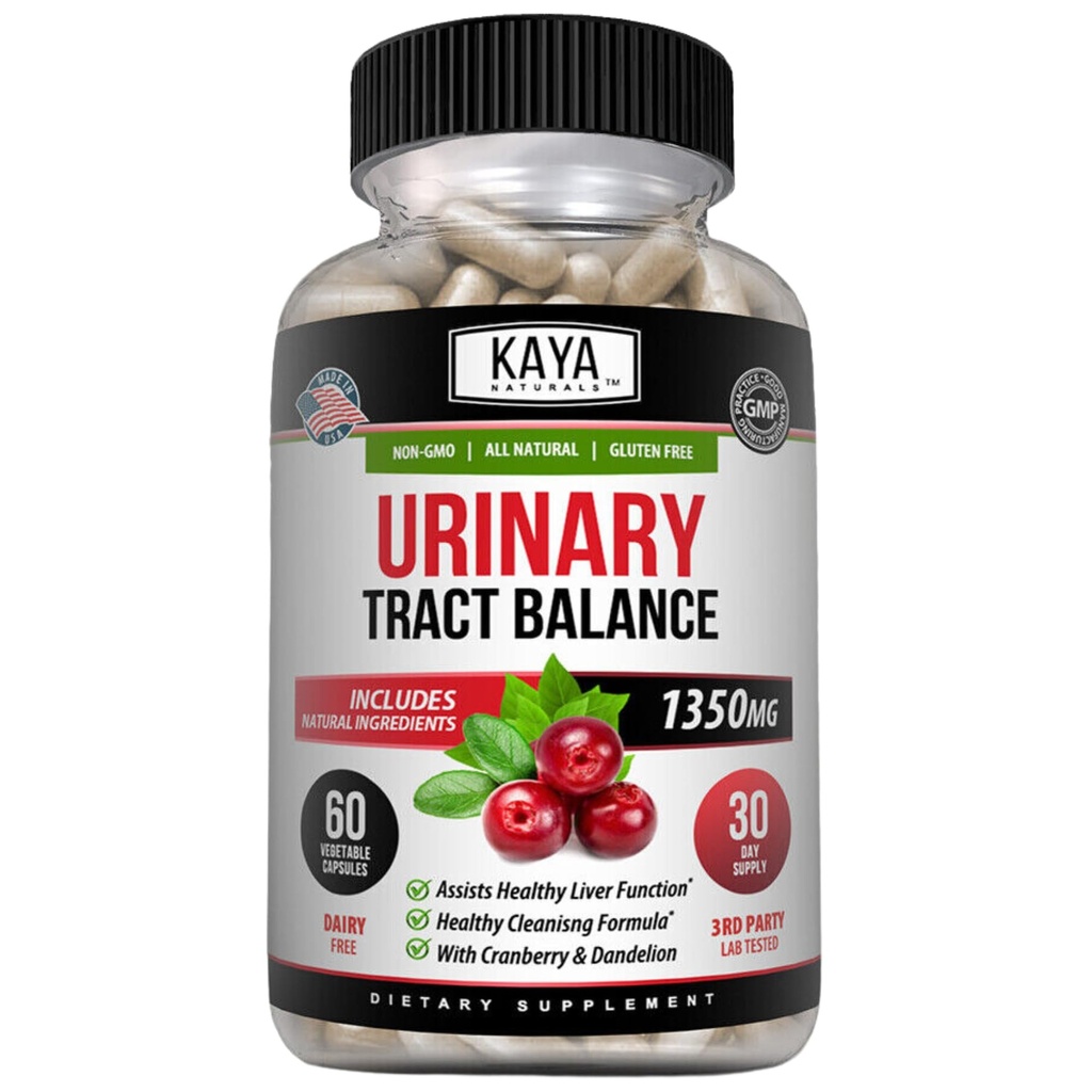 Kaya Naturals - D-Mannose - Urinary Tract UT Cleanse & Bladder Health - Realizzato con mirtillo, Hibiscus & Dandelion Root - D Mannose Capsules Cranberry Supplement - 60 capsule vegetali