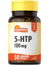 Sundance 5-HTP 100mg | 50 capsule | 5 Hydroxtryptophan | Non-GMO & Gluten Supplemento gratuito