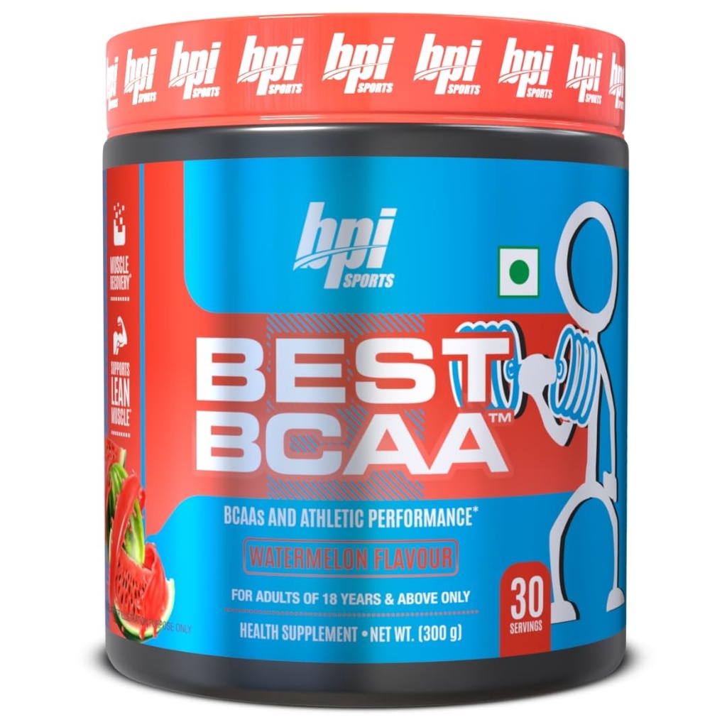 BPI Sports Best BCAA Powder - Supporto per il recupero del muscolo - Aminoacidi a catena ramificata | Blocchi di costruzione di proteine e muscoli - Post Workout Recovery – Hydration - Watermelon Ice, 30 Servings