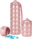 XHT Pink Weekly Metal Pill Organizer 7 giorno 2 volte al giorno – Estetica impermeabile AM PM Travel Pill Box, Heavy Duty Pill Holder e Medicine Pill Organizer per vitamine, Fish Oil & Supplements