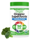 Orgain Organic Greens Powder + 50 Superfoods, Originale - 1 miliardo di Probiotici per la salute digestiva, Antiossidanti, Vegan, Plant-Based, Gluten-Free, Non-GMO, Succo verde & Smoothie Drink Mix - 0.62lb