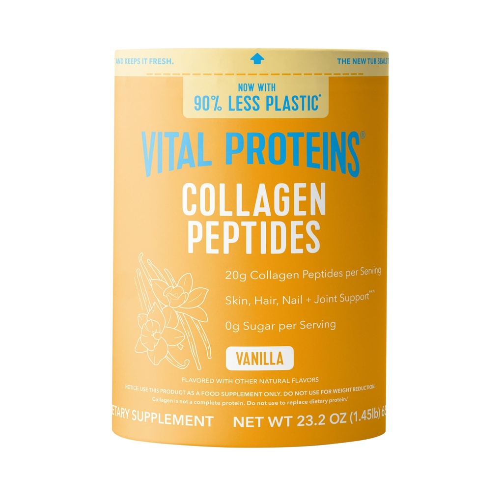 Peptidi di collagene di proteine vitali - Peptidi di collagene di erba Fed per capelli, unghie, pelle, Bone & Joint Health, Vanilla, 23.2 once