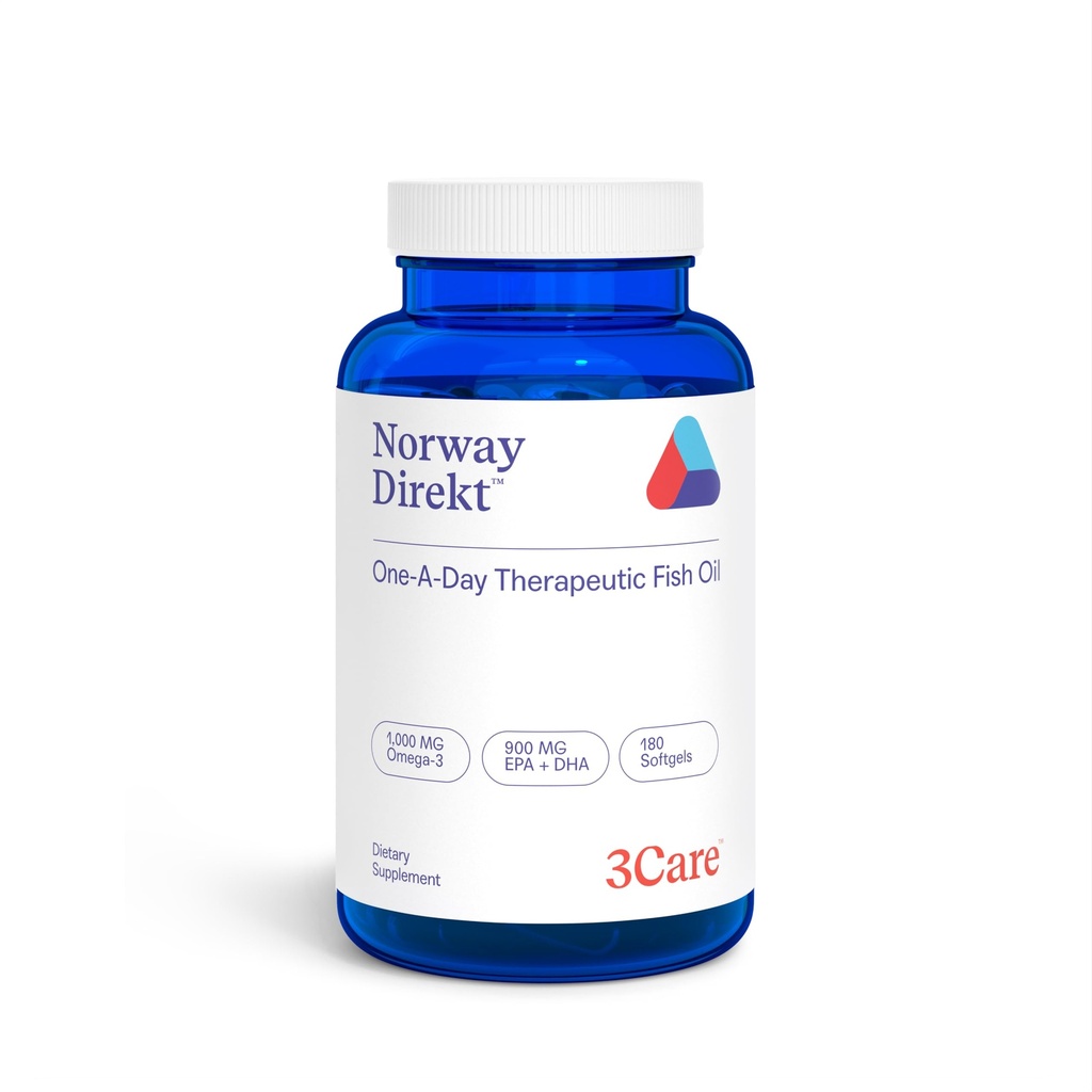 Norvegia Direkt Omega-3 Fish Oil 2000mg di Omega-3 per 2 softgel| 1060mg EPA, 740mg DHA (2 Soft-Gel Serving) Grado farmaceutico (180 Softgels)