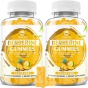 Gummie di Berberina con Ceylon Cinnamon 1500mg High Potency Berberine HCL supplemento per il supporto immunitario e metabolico, senza zucchero, aroma di ananas - 120 Conte