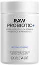 Codeage Raw Probiotic+ Supplemento - 34 Probiotici Strains, 100 miliardi di CFU, Raw Whole Food Probiotics, Digestive Enzymes, Raw Fruits & Veggies Prebiotics - Wild Kefir Culture - Non-GMO - 30 Capsule