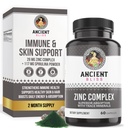 Capsule Complesso di zinco con assorbimento potenziato, supplemento di supporto antiossidante e immunitario, supplemento di zinco per gli uomini e le donne dalla beatitudine antica (60 capsule)