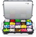 Fullicon Extra Large Pill Organizer con Moisture Proof Design, Travel Jumbo Pill Box con 20 scomparti, Integratore per Vitamine con 3 Buckles (nero)