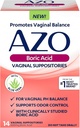 AZO depositi di acido borico per le donne, aiuta il controllo dell'odore e l'equilibrio PH vaginale con acido borico clinicamente studiato, non OGM, 30 conte