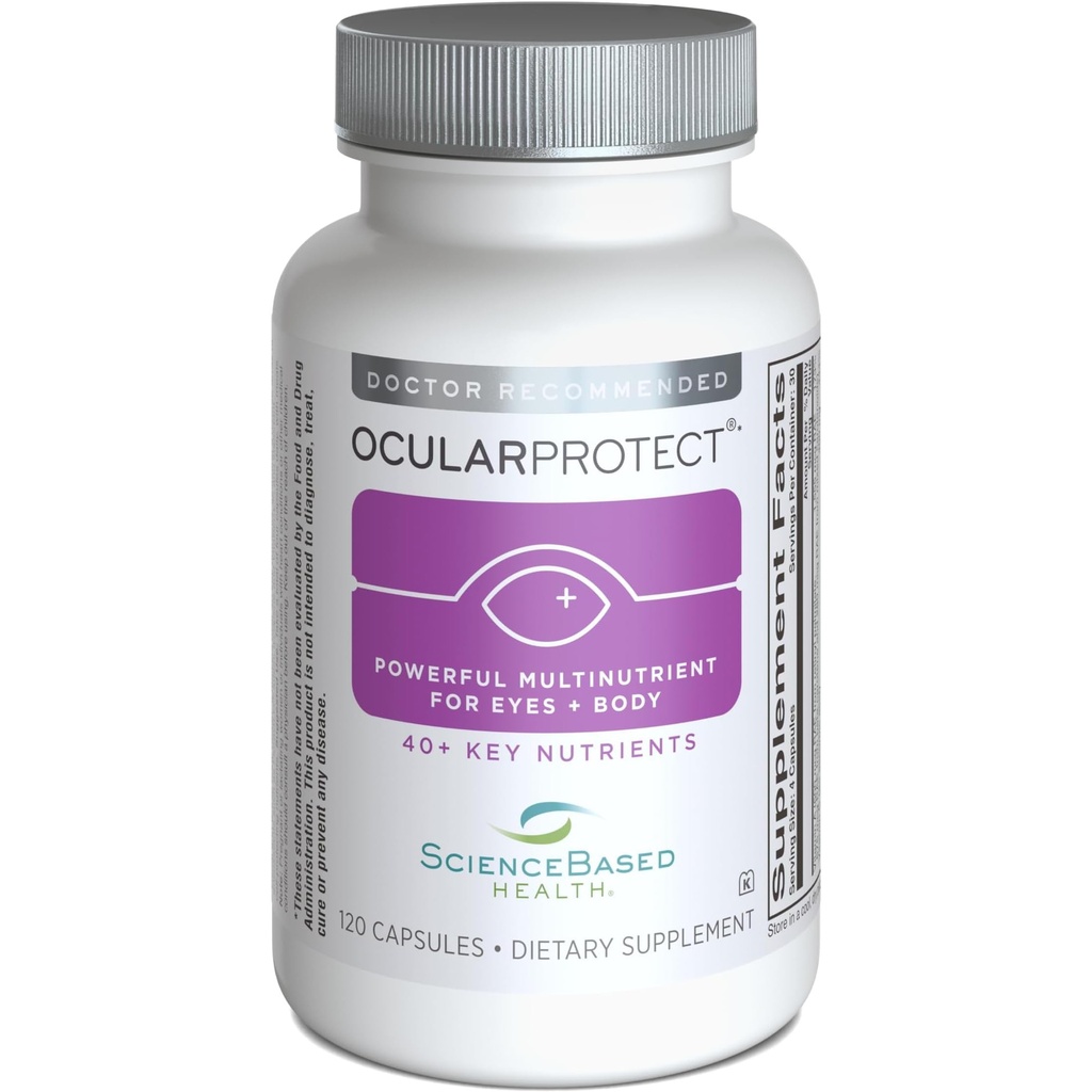 ScienceBased Health OcularProtect – Multivitamin giornaliero con supporto avanzato per la salute degli occhi – 40+ Nutrienti chiave con Lutein, Zeaxanthin, Turmeric & Quercetin – Supporto immunitario e antiossidante