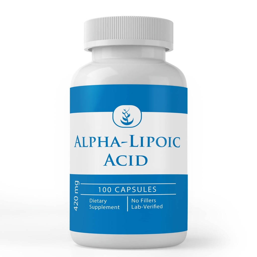 Ingredienti originali puri capsule di acido alfa-lipoico, (100 capsule) Sempre puri, senza additivi o riempitivi, verificati in laboratorio