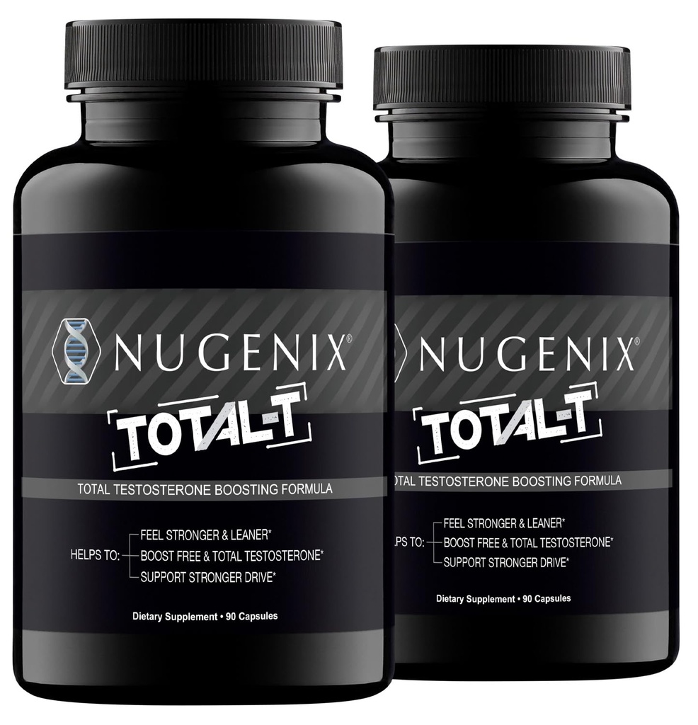 Nugenix Total-T, Gratis e Totale Testosterone Booster Supplemento per gli uomini, 180 Conte