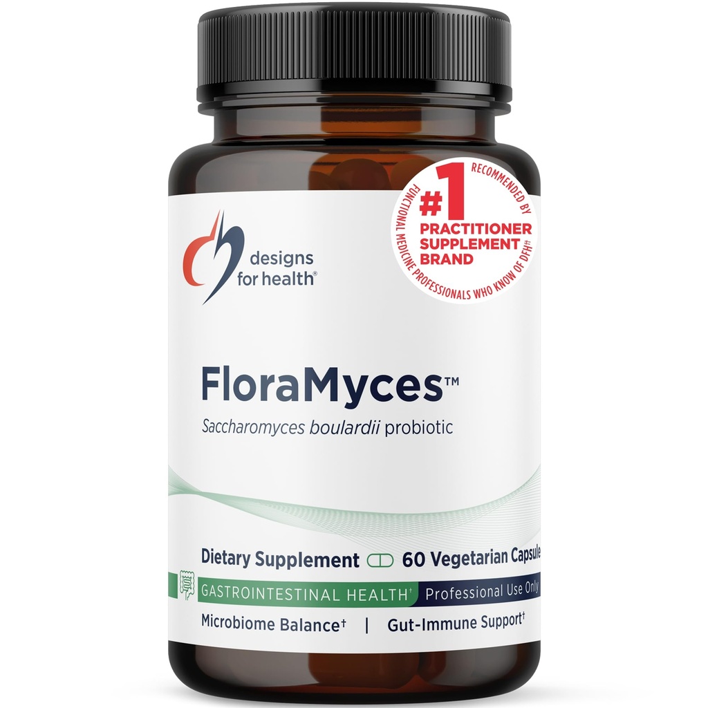 Progetti per la salute FloraMyces 500mg Saccharomyces Boulardii Probiotici - Integratori per la salute del fegato - Probiotici digestivi per la salute di GI - Dairy-Free, Probiotici vegani (60 capsule)