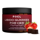 FOCL Femmina Libido Booster per le donne - Boost Desire, Arousal, Energy, aiuta a promuovere l'equilibrio dell'ormone - Horny Goat Weed, Fenugreek & Green Tea (30 Gummies Strawberry Cream)