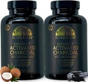 Capsule Carbone di cocco attivato- Supporta la salute - Vegan, Organico, Non OGM, Nessun Additivo - Bottiglia X-Large 210 Conte - Confezione da 2