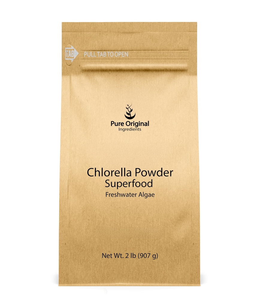PURE ORIGINAL INGREDIENTI Clorella Polvere (2 lb) Superfood, Alghe d'acqua dolce, Naturale