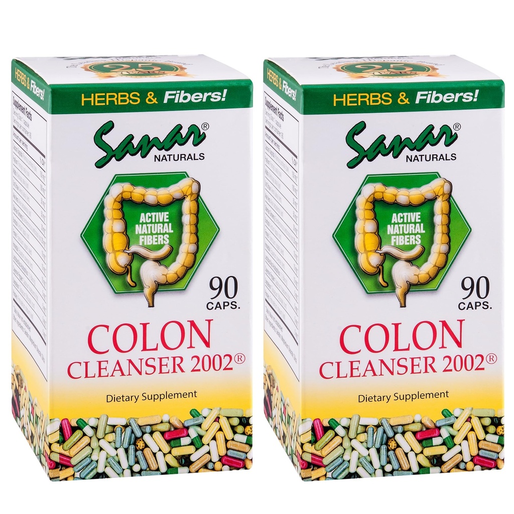 Sanar Naturals Colon Cleanser, 90 capsule (2 Pack) - Fibra alimentare, Herbal e Probiotics Blend, Supporto digestivo, Colon Cleanse Supplement per le donne e gli uomini