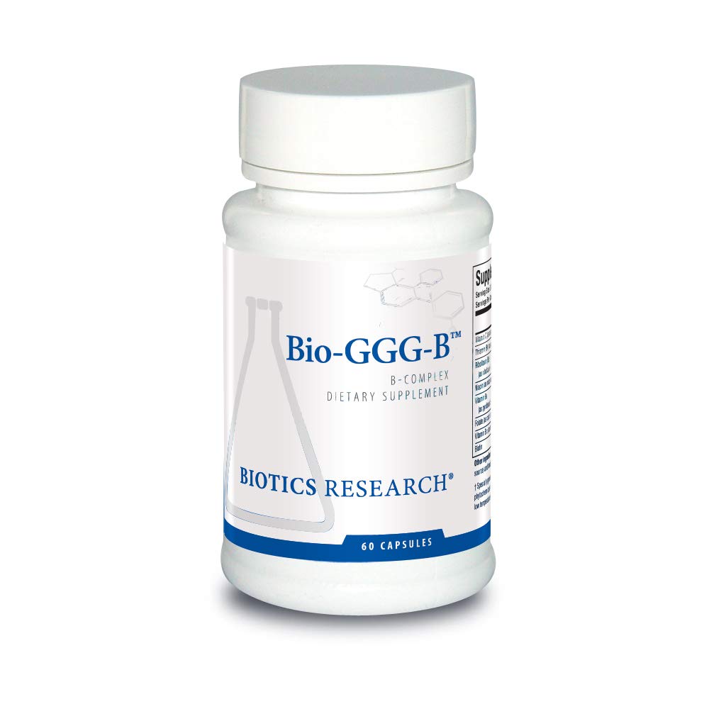 Biotics Research Bio GGG B, B Complex, Biochimicamente attivato forme di vitamine B, Thiamin, Riboflavin, Niacin, B6, B12, Folate Produce Energy, Optimize Positive Mood,Cardiovascular Health 60 Capsule