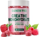 Creatina Monoidrato Gummies per Uomini & Donne-5g di Creatina Monoidrato per Serve - Zucchero Libero,Vegan, Raspberry Flavor, 120 Conte