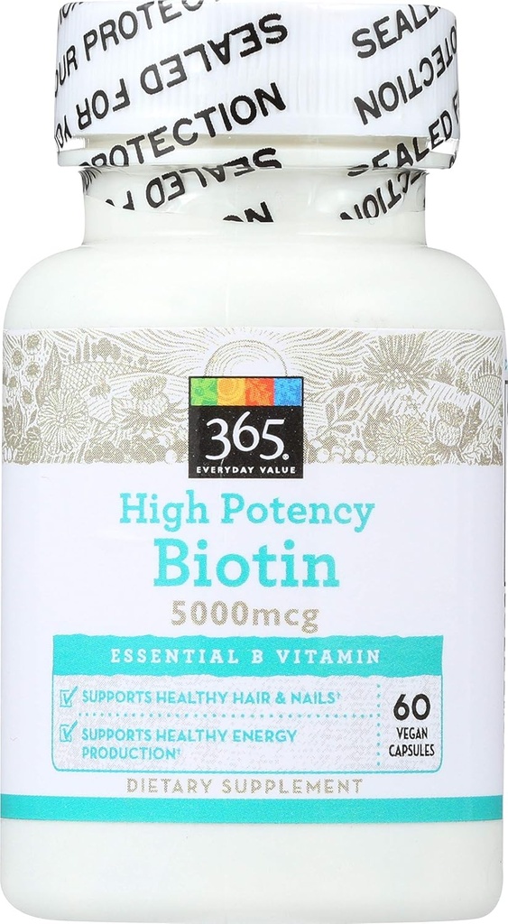 365 da Whole Foods Market, High Potency Biotin 5000mcg, 60 ct