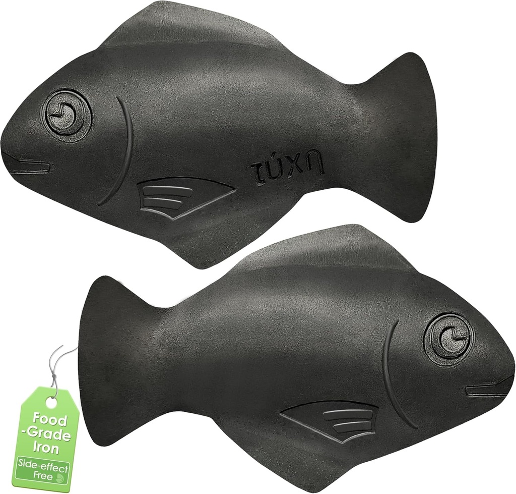 Pesce di ferro, 2 Pesce di ferro del pacchetto per la carenza di ferro, una fonte naturale di ferro, strumento di cottura sicuro per aggiungere il ferro al cibo e all'acqua, riduce il rischio di carenza di ferro, supplemento ideale di ferro per l'anemia & Vegans