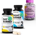 ColonBroom Day & Night Burner Supplements, Pillole di gestione del peso (60 Serve) + Zucchero Craving Suppressant - Cromo Picolinato 200mcg (60 Serve), 3 Articoli
