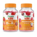Vitamina vitale D3 + Vitamina K2 Bambini + Magnesio Bambini, Gummies Bundle - Grande degustazione, Supplemento di vitamina, Senza glutine, OGM libero, pancia masticabile