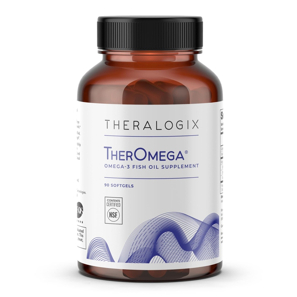 Theralogix TherOmega Omega-3 Fish Oil Supplement - Supporta Cuore, Cervello, Immune & Joint Health* - 700 mg DHA & EPA da Wild Alaska Pollock - Sostenibilmente Sourced - Certificato NSF - 90 Softgels