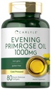 Carlyle Evening Primrose olio capsule 1000mg | 80 Softgels | Cold Pressed Supplement | Non-OGM & Gluten Free