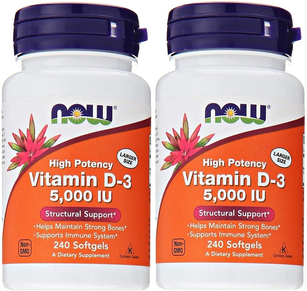 Ora Alimenti Vitamina D3 5000 IU, 240 softgels (Pacchetto di 2)