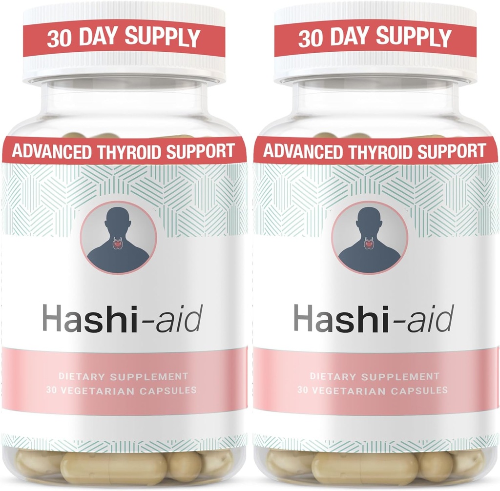 IBDassistTM Hashi aiuta il supporto tiroideo per le donne e gli uomini - Supplemento tiroideo per la malattia e l'ipotiroidismo di Hashimoto* - con Ashwagandha, Selenio, Zinco, Vitamine essenziali & More - 30 capsule (2 Confezione)
